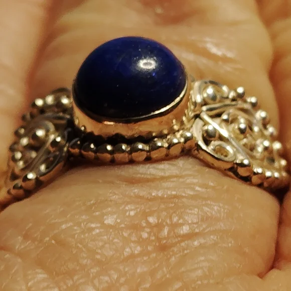 🔥NWT--LAPIS LAZULI. HEARTS ON THE SHOULDERS, STERLING SILVER. SIZE- 10